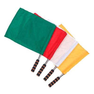 China Linesman Hanging Football Bunting Flag Cloth Soccer Match Flag Referee Accessories Lane Field Flag Soccer Referee for sale