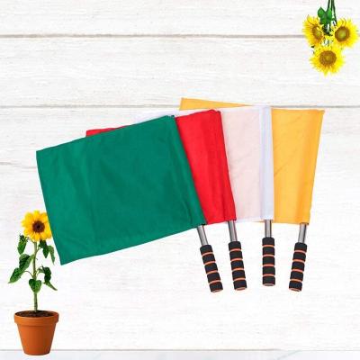 China Wholesale Referee Hand Shake Custom Size Automotive Signal Flag With Non Sponge Flagpole Slip Sweat Factory Price for sale