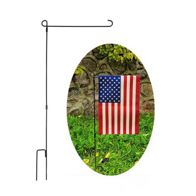 China Factory Supply Cheap Hanging Garden Flag Pole Bracket Easy Assemble Garden Metal Flag Pole for sale