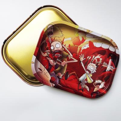 China Weed Rolling Trays Disposable Metal Cigarette Normal Smoke Serving Rolling Tray Tinplate Herb Tobacco Storage Plate Discs Store for sale