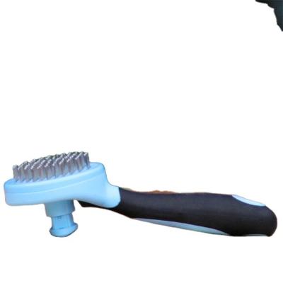 China Round End Stainless Steel Pet Hair Removal Grooming Brush Pet Home Comb for Dog Cat Massage Brush Dog and Cats Self Cleaning for sale