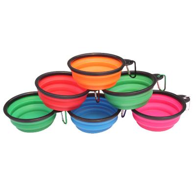 China Latest Design Viable Wholesale Multi Color Dog Food Water Cup Pet Collapsible Bowl for sale