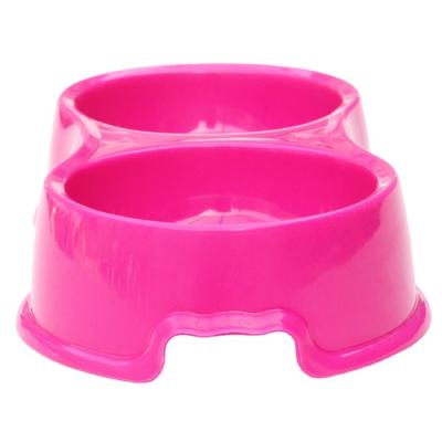 China Plasitc FeederPet Travel Dog Customization Small Pets Double Bowl Dual-Use Portable Dog Water Bottle for sale