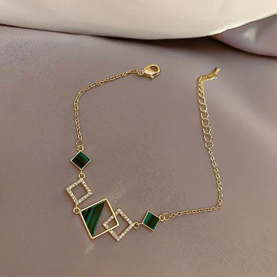 China 2020 fashion TRENDY Crystal Bracelets geometric green and bangles for sale