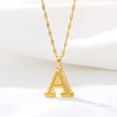 China FASHIONABLE Custom High Quality Gold Plated Stainless Steel Capital Letter 26 A-z Necklace Anklet Pendant Set for sale