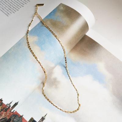 China Hot Sellingins TRENDY 18kgold Plated Silver Funny Cute Delicate Fine Chain Choker Necklace for sale