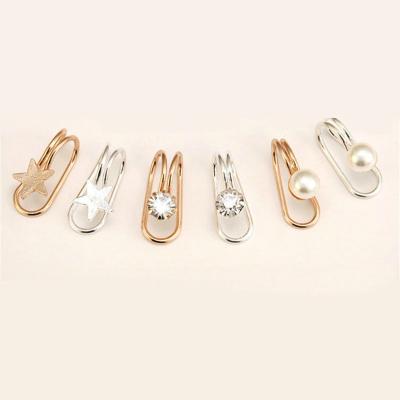 China Cute Hot Selling Central Statistical Institute Japan and Korea Rhinestone Ear Cuff Star Pearl Earring Clip for sale