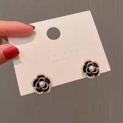 China New Design TRENDY Pearl Rose Flower Stud Earrings Earings For Women/Girls Party/Wedding Jewelry for sale