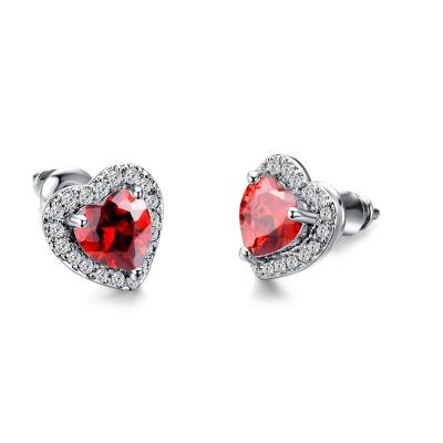 China Vintage Wholesale Simple Rhinestone Exquisite Tiny Heart Zircon Stud Earrings for sale