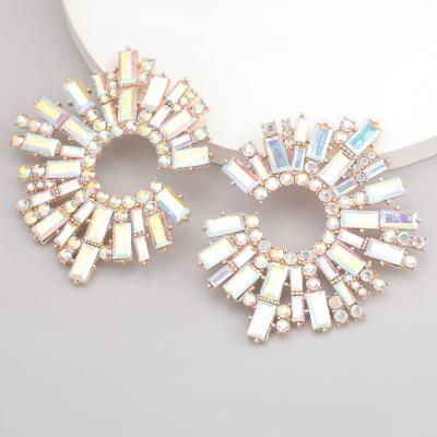 China Fashion Ethnic AB 2020 Color Big Stud Earrings For Women Unique Statement Earrings Jewelry Bijoux for sale