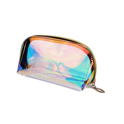 China Fashion Custom Logo Hot Selling Transparent PVC Make Up Bag Waterproof Customized Holographic TPU Bag Makeup Bag for sale