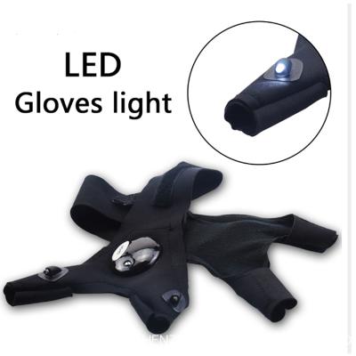 China Outdoor Fingerless Fishing Glove Breathable LED Glove Flashlight Gloves Night Fishing Hunting with 2 LED Lights Save Tools for sale