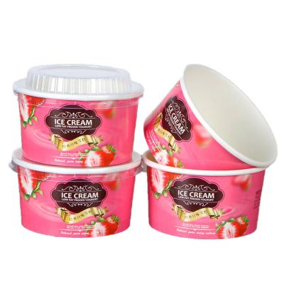 China High Quality Biodegradable Ice Cream Maker 3oz Paper Cup With Lid And Spoon for sale