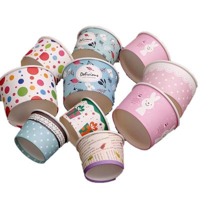 China Biodegradable Maker 4oz 8oz Ice Cream Paper Cup With Lid for sale