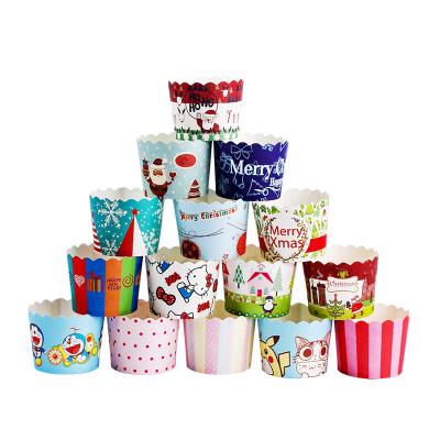 China High Quality Custom Recyclable Disposable Biodegradable Cake Baking Disposable Cups Oil Proof Paper Cases for sale