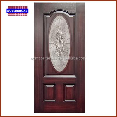 China Premium SMC Walnut Texture Fiberglass Swing Solid Bullet Proof Doors With Container Door Lock for sale