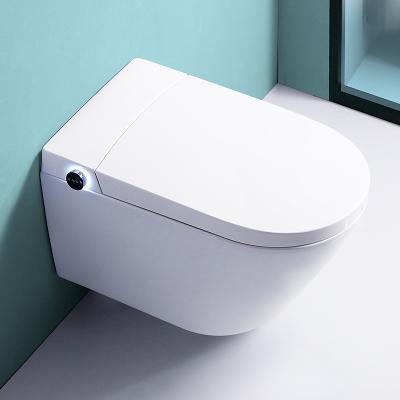 China Automatic Operation Modern Bathroom Ware Hidden Water Tank Wash Down Hanging Electronic Toilet Ceramic Smart Toilet WC Wall Hung Smart Toilet for sale