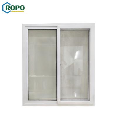 China Magnetic Screen German Veka Standard Size Double Glazed UPVC Sliding Windows, Ropo Company Standard UPVC for sale