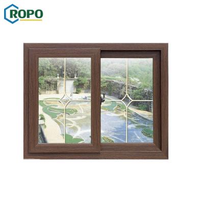 China Standard PVC Horizontal Sliding Windows , Impact Hurricane Proof Plastic Slider Magnetic Screen Australia Window for sale