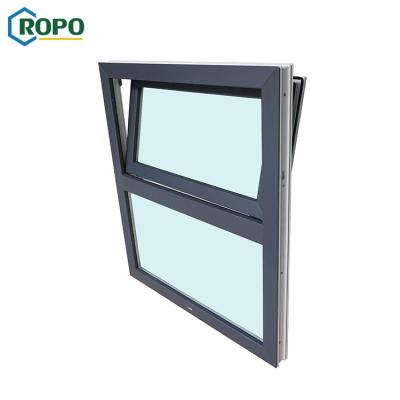 China Magnetic Screen 10 Year Warranty Gray UPVC PVC Frame Roof Tilt And Turn Window Economic for sale