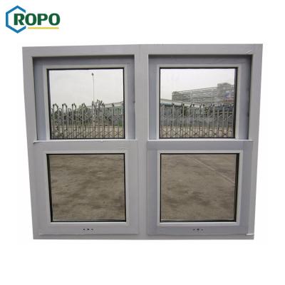 China AS2208 Single Screen Magnetic Plastic Glass Vertical American Hung Vinyl Slide Window Factory for sale