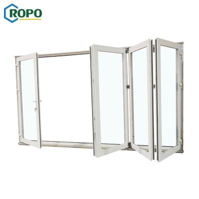 China ROPO Australia Modern Standard Balcony Accordion Temper UPVC PVC Sight Glass Folding Door for sale