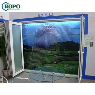 China NZS4211 Vinyl Bi PVC Modern Glass Accordion Folding Door For Restaurant for sale