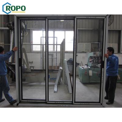 China NZS4211 Modern PVC Balcony Tile Double Slide Glass Door For Patio for sale