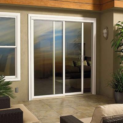 China AS2047 Modern PVC Tempered Glass Plastic Sliding Cheap Interior Door for sale