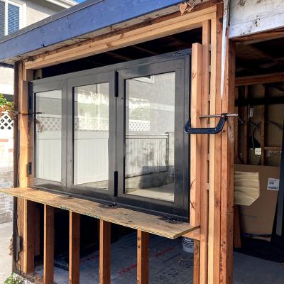 China Magnetic Screen Commercial Aluminum Frame Folding Glass Window Bifold For House for sale