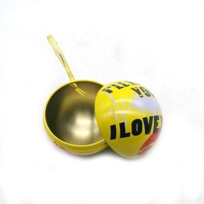 China Christmas Decoration Metal Christmas Candy Gift Tin Box Ball for sale