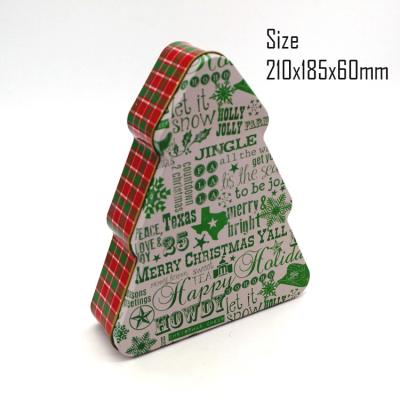 China Recyclable Shaped Christmas Tree Metal Box With Custom Shape And Design for sale