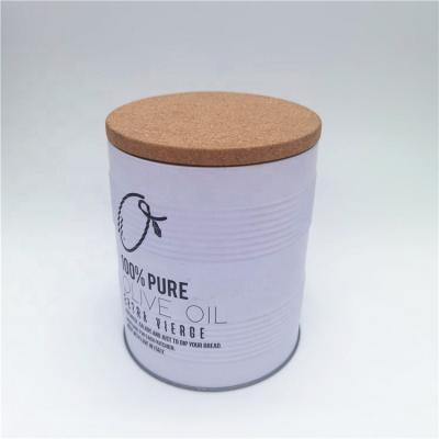 China Wholesale custom logo tea coffee sugar food storage tin canister canister with wooden lid for sale