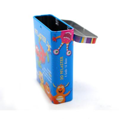 China Medicine Metal Tin Flip Box With Hinged Lid For Candy Or Band-Aid for sale