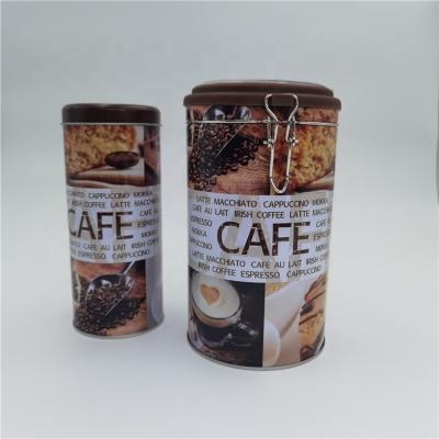 China Round Tinplate Beverage 500 Grams Airtight Coffee Can for sale