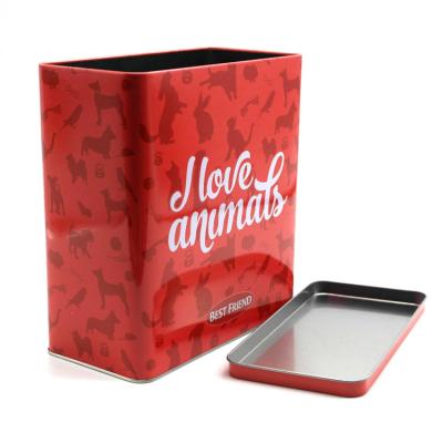 China empty food tinplate container for pet food tin container for sale