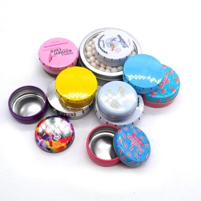 China Mint Tin Cases Of Small Cosmetic Round Candy Clapper Tin for sale