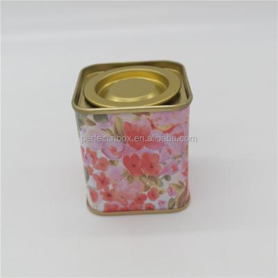 China Good Quality Cigar Square Tea Tin Can Container Bulk Jar for sale