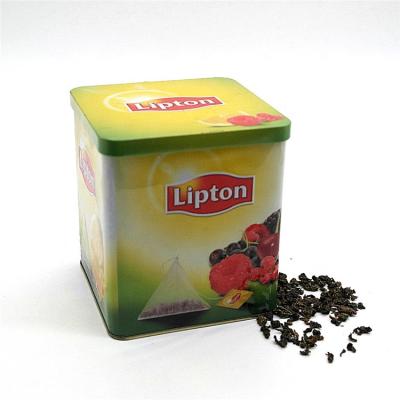 China 110mm length spuare metal tea gift tin box recyclable gift packing case for sale