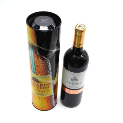 China Fancy Wine Tin Tube For Wine Bottle Tin Packaging Box For Wine for sale