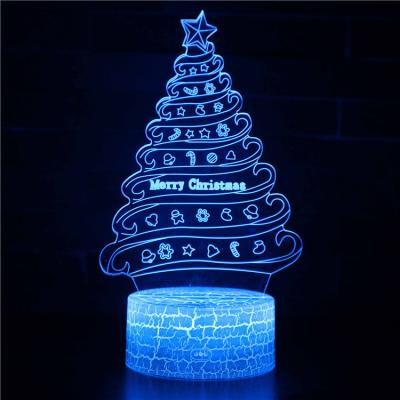 China Contemporary Remote Control LED Night Light 3D Night Light Christmas Series Touch Slot Christmas Eve Lights for sale