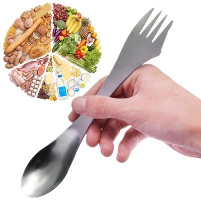 China Amazon Success Metal Spork Sustainable 410 Stainless Steel Spoon Fork Knife In A Reusable Spork for sale