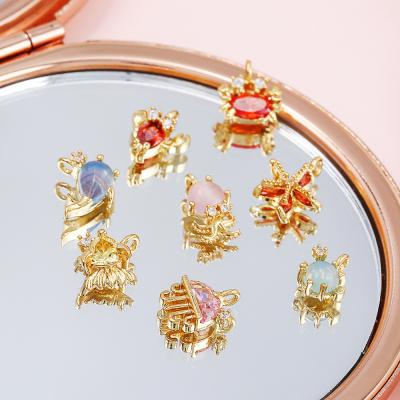 China Elegant Hot Sale DIY Pendant Charms For Jewelry Making Bulk Color Zircon Sea Animal Handmade Accessories for sale