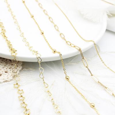 China 1M/Lot DIY Accessories 18K Brass Paror Plated Chains Bracelet Necklace Jewelry Brass Charms Jewelry Making DIY Accessories for sale