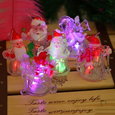 China Christmas Decoration Supplies Wholesale Tree Santa Snowman Hanging Ornament Glowing Christmas Night Light Christmas Decoration LED Supplies for sale