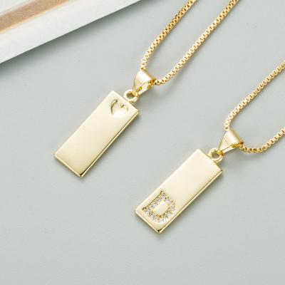 China 18K Gold Plated Letter Necklace 26 Letter Two Ways To Wear Heart Fashion Initial Letters Zircon Color Retention Trendy Necklaces for sale