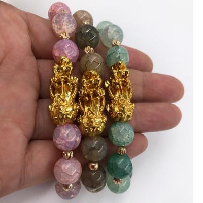 China CLASSIC Wholesale Charm Lucky Fortune Natural Feng Shui Colorful Obsidian Pixiu Bracelet For Women Bracelets for sale