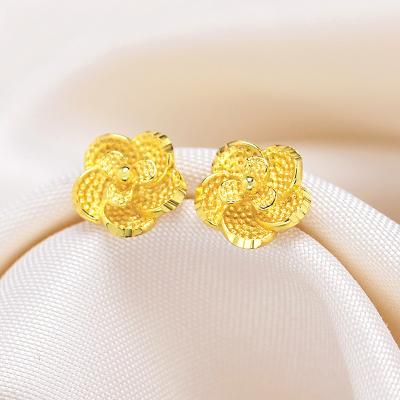 China Wholesale TRENDY jewelry small earrings alloy stud earring women's flower gold plated wedding gift earrings for sale