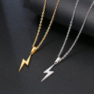 China FASHIONABLE Stainless Steel Necklace Women Protection Pendants For Girlfriend Gifts Gold Jewelry Hot Lightning Unisex Pendant Necklaces for sale