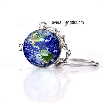 China Solar System Glass Ball Doubles Gifts Unique Side Planet Men Women Girl Mars Earth New Moon New Moon Charm Key Chain for sale